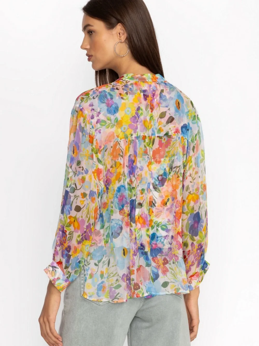 Johnny Was Jade Hunni 100% Silk Blouse